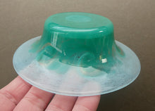 Load image into Gallery viewer, SCOTTISH GLASS. Fabulous 1920s Antique Scottish Monart Shallow Bowl with Rim. 5 3/4 inches
