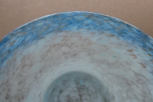 SCOTTISH GLASS. Fabulous 1920s Antique Scottish Monart Shallow Bowl with Rim. 7 1/4 inches