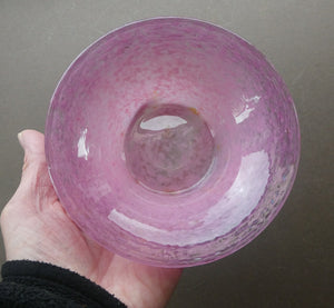 SCOTTISH GLASS. Fabulous 1920s Antique Scottish Monart Shallow Bowl with Rim. 5 3/4 inches