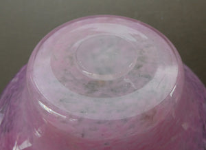 SCOTTISH GLASS. Fabulous 1920s Antique Scottish Monart Shallow Bowl with Rim. 5 3/4 inches