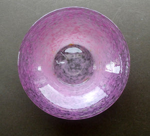 SCOTTISH GLASS. Fabulous 1920s Antique Scottish Monart Shallow Bowl with Rim. 5 3/4 inches