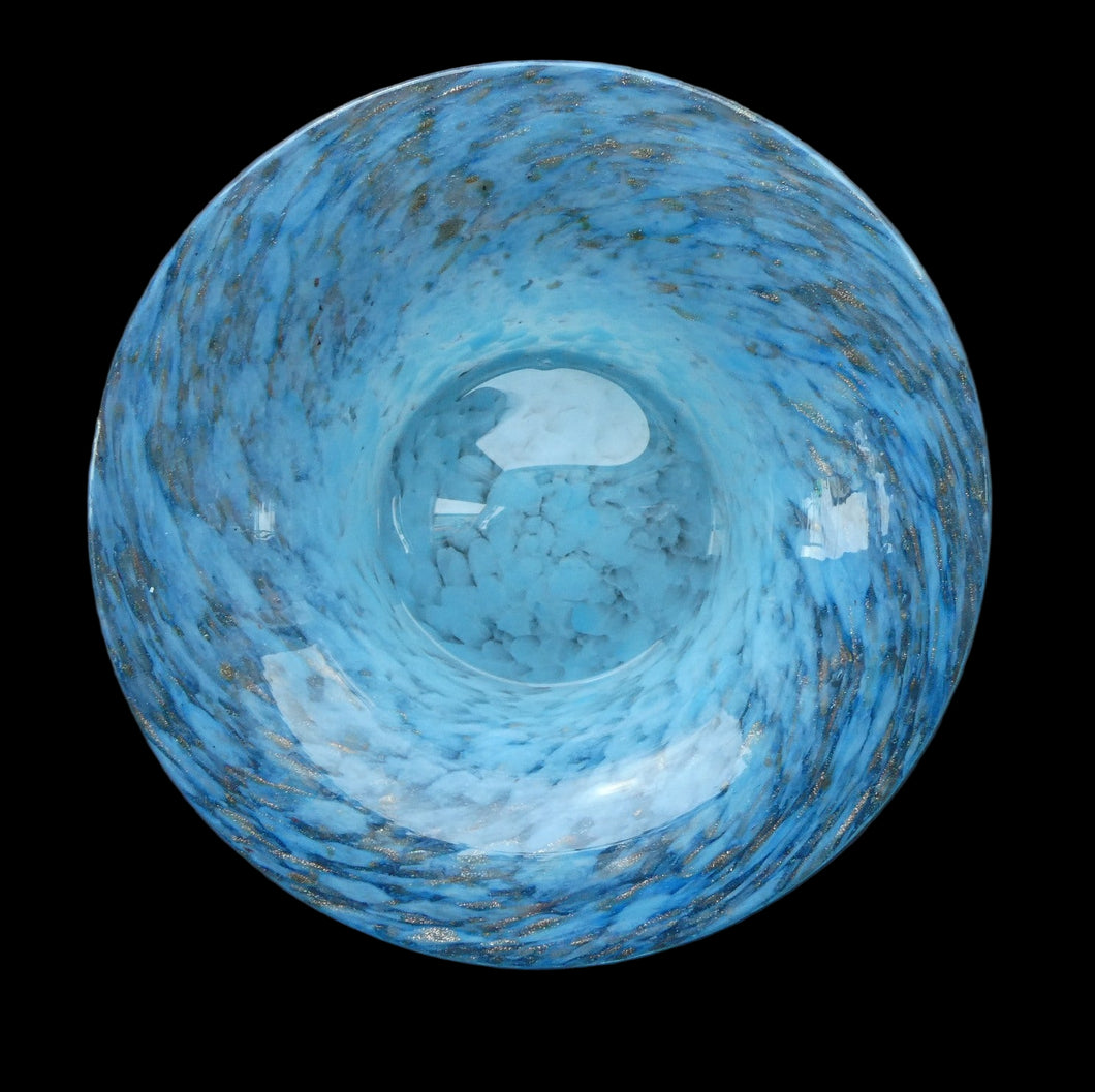 SCOTTISH GLASS. Fabulous 1920s Antique Monart Shallow Bowl with Rim.