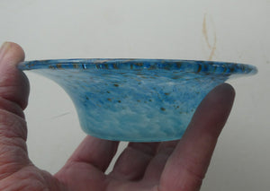 SCOTTISH GLASS. Fabulous 1920s Antique Scottish Monart Shallow Bowl with Rim. 5 inches
