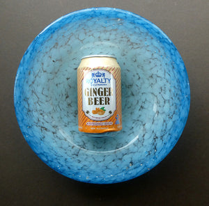 SCOTTISH GLASS. Fabulous LARGE 1920s Antique Scottish Monart Shallow Bowl with Rim. 10 inches