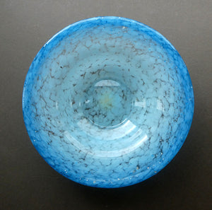 SCOTTISH GLASS. Fabulous LARGE 1920s Antique Scottish Monart Shallow Bowl with Rim. 10 inches