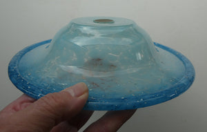 SCOTTISH GLASS. Fabulous LARGE 1920s Antique Scottish Monart Shallow Bowl with Rim. 10 inches