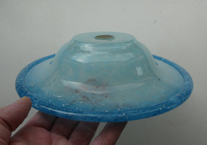 SCOTTISH GLASS. Fabulous LARGE 1920s Antique Scottish Monart Shallow Bowl with Rim. 10 inches