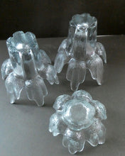 Load image into Gallery viewer, Three Vintage Flair Candle Holders Ravenhead Crystal / Glass 1970s

