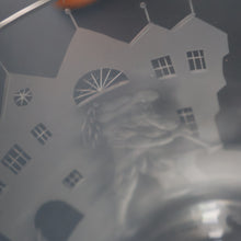 Load image into Gallery viewer, LIMITED EDITON (1 /12). Engraved Vintage Caithness SCOTTISH GLASS Rummer / Goblet by Colin Terris (1937 - 2007). The Pied Piper Playing on his Enchanted Pipe
