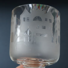 Load image into Gallery viewer, LIMITED EDITON (1 /12). Engraved Vintage Caithness SCOTTISH GLASS Rummer / Goblet by Colin Terris (1937 - 2007). The Pied Piper Playing on his Enchanted Pipe
