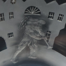 Load image into Gallery viewer, LIMITED EDITON (1 /12). Engraved Vintage Caithness SCOTTISH GLASS Rummer / Goblet by Colin Terris (1937 - 2007). The Pied Piper Playing on his Enchanted Pipe
