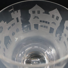 Load image into Gallery viewer, LIMITED EDITON (1 /12). Engraved Vintage Caithness SCOTTISH GLASS Rummer / Goblet by Colin Terris (1937 - 2007). The Pied Piper Playing on his Enchanted Pipe
