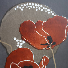 Load image into Gallery viewer, SCOTTISH ART: Rare Screenprint by Bel Cowie Entitled "Minoan Poppies" . Signed and dated 1981. FRAMED
