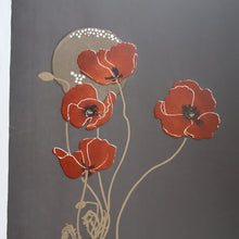 Load image into Gallery viewer, SCOTTISH ART: Rare Screenprint by Bel Cowie Entitled "Minoan Poppies" . Signed and dated 1981. FRAMED
