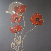 Load image into Gallery viewer, SCOTTISH ART: Rare Screenprint by Bel Cowie Entitled "Minoan Poppies" . Signed and dated 1981. FRAMED
