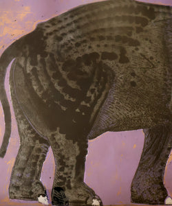 AMERICAN ART. Robert Rivers: Large 1999 Limited Edition Etching Printed in Colour Using Three Plates.  Entitled "Elephant in Purple Garden". FRAMED