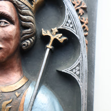 Load image into Gallery viewer, Pair of ALPHA STUDIOS Plaster DANISH ROYALTY Plaques. Rare Vintage 1970s Pair of Medieval Style Wall Plaques
