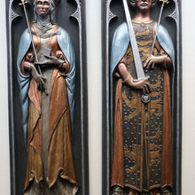 Load image into Gallery viewer, ALPHA STUDIOS. Plaster DANISH ROYALTY Plaques. Rare Vintage 1970s Pair of Medieval Style Wall Plaques
