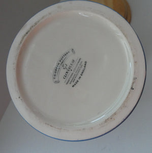 Tall Rare Vintage 1980s TG Green CORNISHWARE Lidded Pasta Jar. CLOVERLEAF MARK. 12 inches