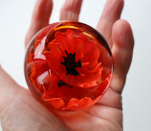 Load image into Gallery viewer, CAITHNESS GLASS. Vintage 1999 Paperweight. RED POPPY by Helen MacDonald
