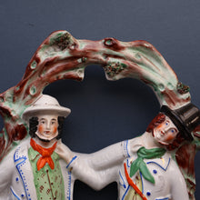 Load image into Gallery viewer, RARE 1860s Staffordshire Figurine. HISTORICAL INTEREST. Thomas Smith Confronting the Poacher William Collier
