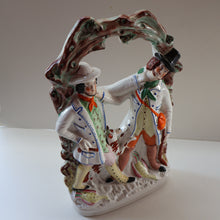 Load image into Gallery viewer, RARE 1860s Staffordshire Figurine. HISTORICAL INTEREST. Thomas Smith Confronting the Poacher William Collier
