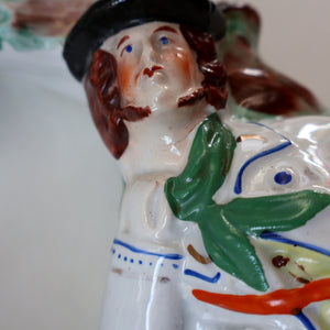 RARE 1860s Staffordshire Figurine. HISTORICAL INTEREST. Thomas Smith Confronting the Poacher William Collier