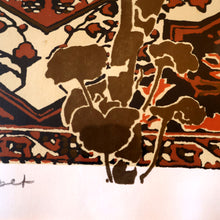 Load image into Gallery viewer, SCOTTISH ART: Rare Screenprint by Bel Cowie Entitled &quot;Red Geranium for an Oriental Carpet&quot;.  Signed and dated Feb &#39;80. RARE
