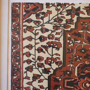 SCOTTISH ART: Rare Screenprint by Bel Cowie Entitled "Red Geranium for an Oriental Carpet".  Signed and dated Feb '80. RARE