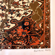 Load image into Gallery viewer, SCOTTISH ART: Rare Screenprint by Bel Cowie Entitled &quot;Red Geranium for an Oriental Carpet&quot;.  Signed and dated Feb &#39;80. RARE
