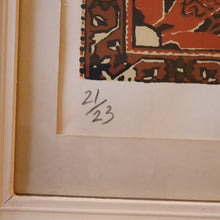 Load image into Gallery viewer, SCOTTISH ART: Rare Screenprint by Bel Cowie Entitled &quot;Red Geranium for an Oriental Carpet&quot;.  Signed and dated Feb &#39;80. RARE
