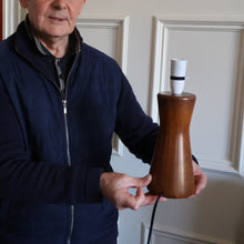 Load image into Gallery viewer, Vintage Scandinavian Style Teak Table Lamp  Height: 9 inches REWIRED &amp; WORKING

