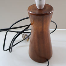 Load image into Gallery viewer, Vintage Scandinavian Style Teak Table Lamp  Height: 9 inches REWIRED &amp; WORKING
