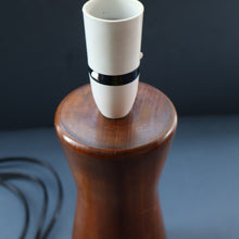 Load image into Gallery viewer, Vintage Scandinavian Style Teak Table Lamp  Height: 9 inches REWIRED &amp; WORKING
