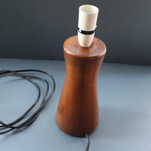Load image into Gallery viewer, Vintage Scandinavian Style Teak Table Lamp  Height: 9 inches REWIRED &amp; WORKING
