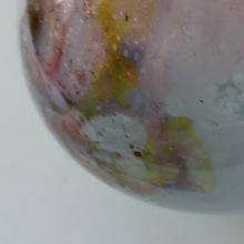 Load image into Gallery viewer, SCOTTISH GLASS. MONART Vase. SA Shape. Mottled Pale Blue, Pink with Swirls &amp; Lots of Gold Aventurine Flakes. 7 inches high
