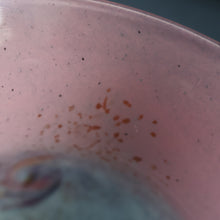 Load image into Gallery viewer, SCOTTISH GLASS. MONART Vase. SA Shape. Mottled Pale Blue, Pink with Swirls &amp; Lots of Gold Aventurine Flakes. 7 inches high
