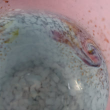 Load image into Gallery viewer, SCOTTISH GLASS. MONART Vase. SA Shape. Mottled Pale Blue, Pink with Swirls &amp; Lots of Gold Aventurine Flakes. 7 inches high
