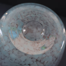 Load image into Gallery viewer, SCOTTISH GLASS. Very Large MONART Glass Vase. Bulbous Shape (MF). Mottled Pale Blue with Peach Flecks. 10 1/2 inches high
