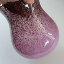 Load image into Gallery viewer, SCOTTISH GLASS. Large MONART Glass Vase. SA Shape. Mottled Pale Pink, Blush Pink and Purple &amp; Lots of Copper Aventurine Flakes. 8 inches high

