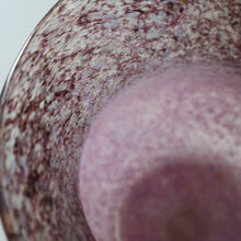 Load image into Gallery viewer, SCOTTISH GLASS. Large MONART Glass Vase. SA Shape. Mottled Pale Pink, Blush Pink and Purple &amp; Lots of Copper Aventurine Flakes. 8 inches high
