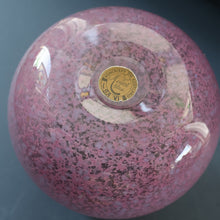 Load image into Gallery viewer, SCOTTISH GLASS. Large MONART Glass Vase. SA Shape. Mottled Pale Pink, Blush Pink and Purple &amp; Lots of Copper Aventurine Flakes. 8 inches high
