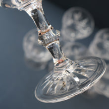 Load image into Gallery viewer, Vintage BOXED SET of SIX Edinburgh Crystal Goblets. LOMOND PATTERN (Square Bowl). 6 1/8 inches
