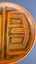 Load image into Gallery viewer, 1960s POOLE Shallow Dish or Bowl. Fantastic Abstract Design with Studio Pottery Stamp on Base
