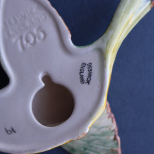 Vintage Beswick Wall Plaque in the Shape of a Little Blue Tit in Flight (Model No. 705)