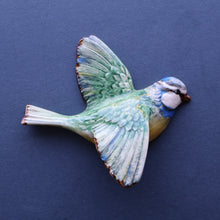 Load image into Gallery viewer, Vintage Beswick Wall Plaque in the Shape of a Little Blue Tit in Flight (Model No. 705)
