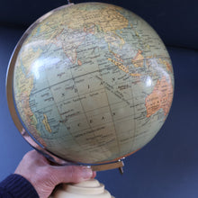 Load image into Gallery viewer, 1930s Terrestrial Globe by Geographica Ltd. ART DECO Desk Top Spinning Globe
