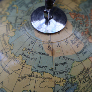 1930s Terrestrial Globe by Geographica Ltd. ART DECO Desk Top Spinning Globe