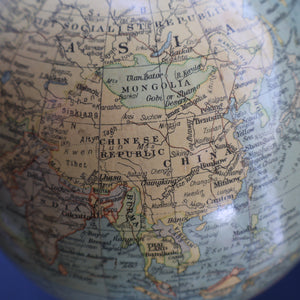 1930s Terrestrial Globe by Geographica Ltd. ART DECO Desk Top Spinning Globe