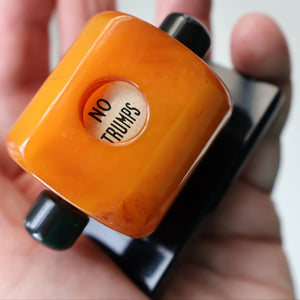 Extremely Rare 1930s Art Deco NO TRUMPS Amber / Butterscotch BAKELITE Marker with Rotating Wheel